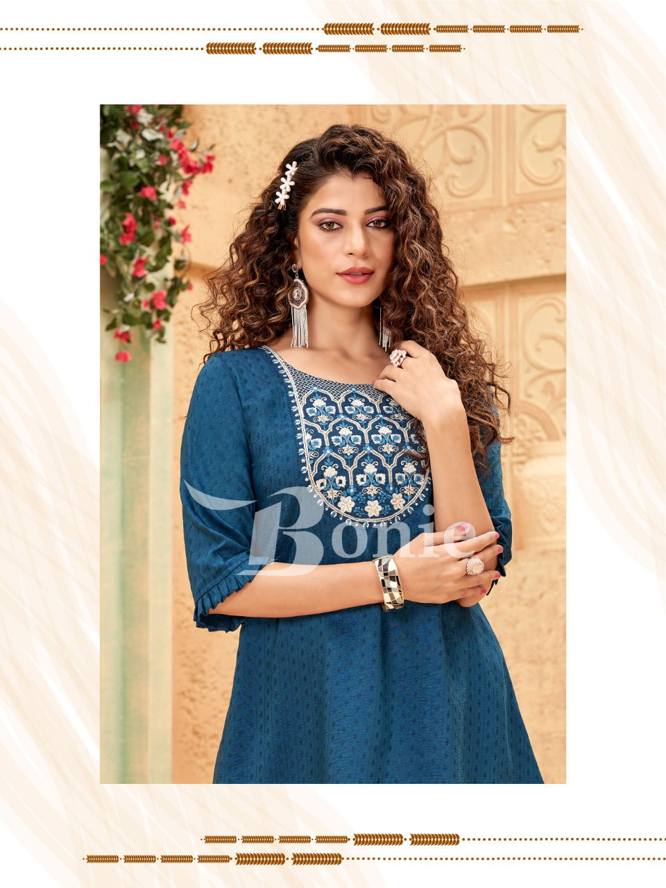 Bonie Vacation Designer Wear Wholesale Kurtis With Bottom Catalog